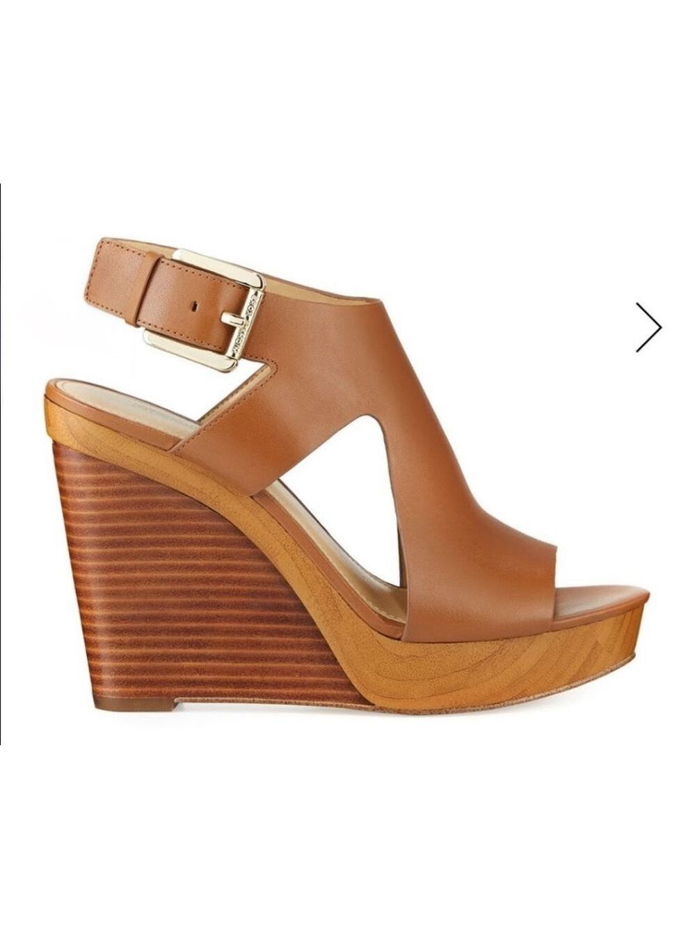Michael Kors Josephine Leather Platform Wedges Size 7M